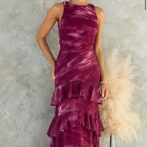 Elegant Berry Sleeveless Dress